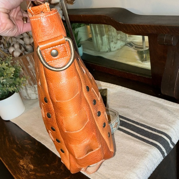 NWOT Bed Stu Orchid Leather Satchel Handbag Crossbody Bag Tan Rustic MSRP $280 - Picture 6 of 14